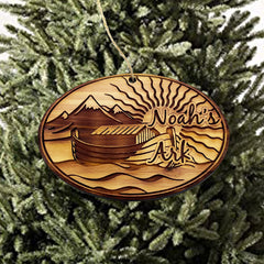 Noahs Ark cedar ornament quarter inch thick detail