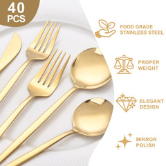 NOCCUR titanium coated gold flatware knife
