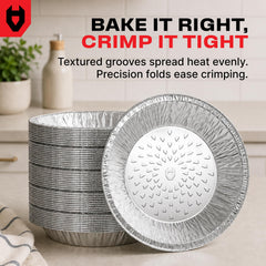 9 inch pie pan with outer rim 9 inner 8.5 bottom 7 NoCry