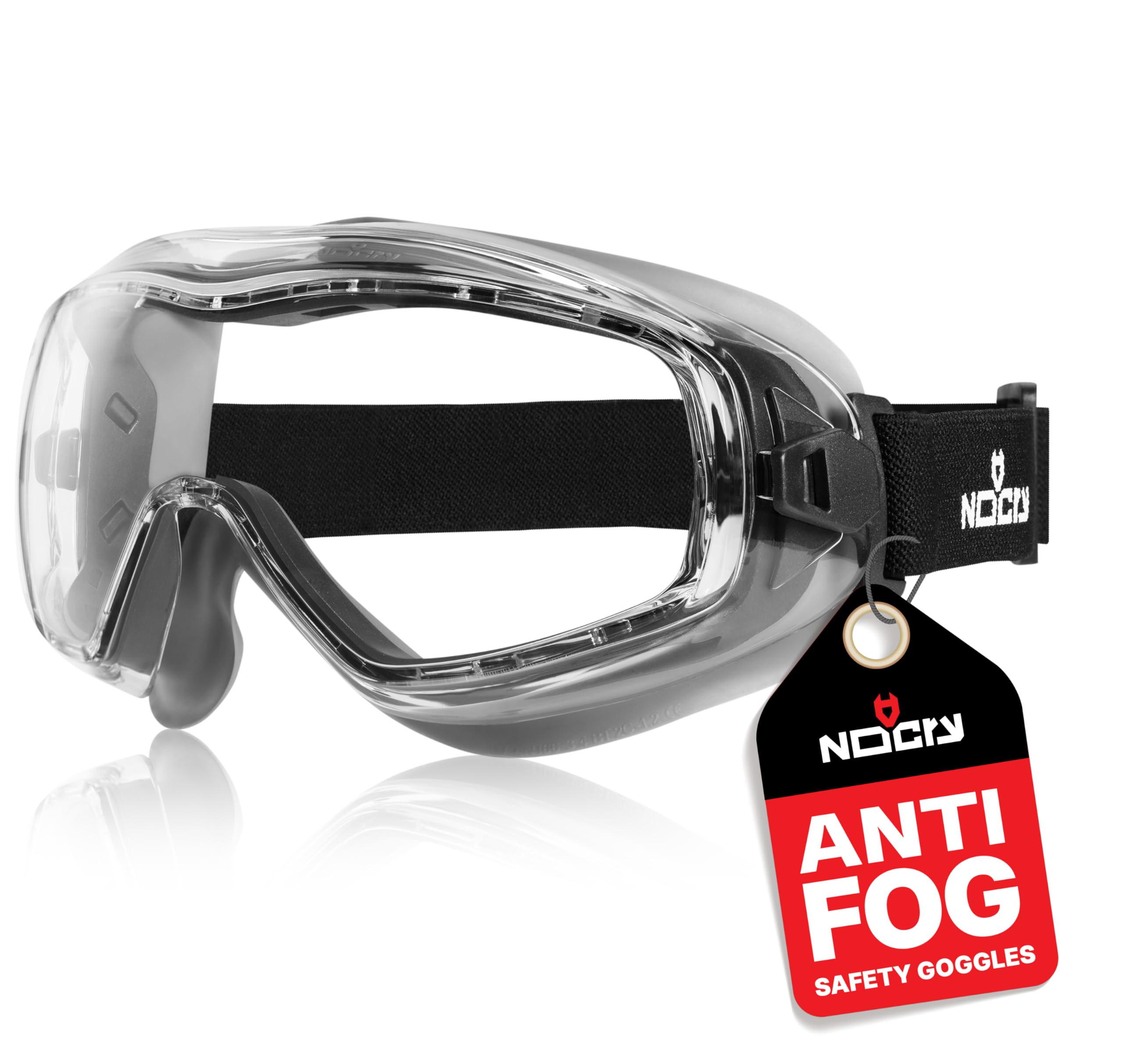NoCry clear anti-fog safety goggles with wraparound lenses