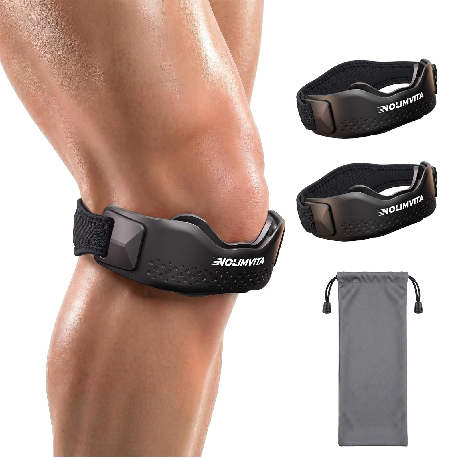 Nolimvita patellar tendon strap close up silicone pad
