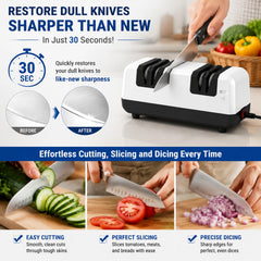 Non-slip base stabilizes sharpener during use