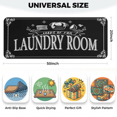 Non-slip floor mat for laundry area