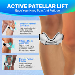 Non-slip patella band knee brace with textured grip