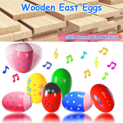 colorful wooden easter eggs percussion toy for kids