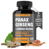 NooMost Korean Red Panax Ginseng bottle with 120 vegan capsules