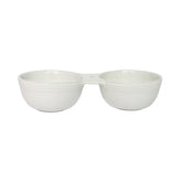 Nora Fleming Stoneware Double Dipper white condiment tray two basins