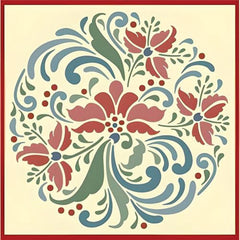 Nordic Rose design stencil for DIY decor by The Artful Stencil