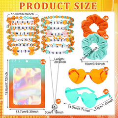 Orange and mint green heart sunglasses close up