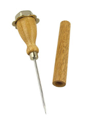 Norpro 7.25 inch stainless steel ice pick with wood handle and wood sheath