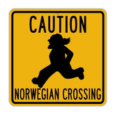 Norwegian Crossing Highway Sign 12x12 aluminum TravelSigns display