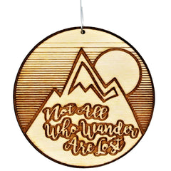 Not All Who Wander Are Lost Wood Christmas Ornament birch wood hanger