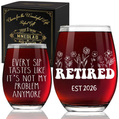 Not My Problem Anymore wine glass 15oz with kraft gift box