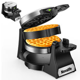 Novalife waffle maker 1400W stainless steel front view