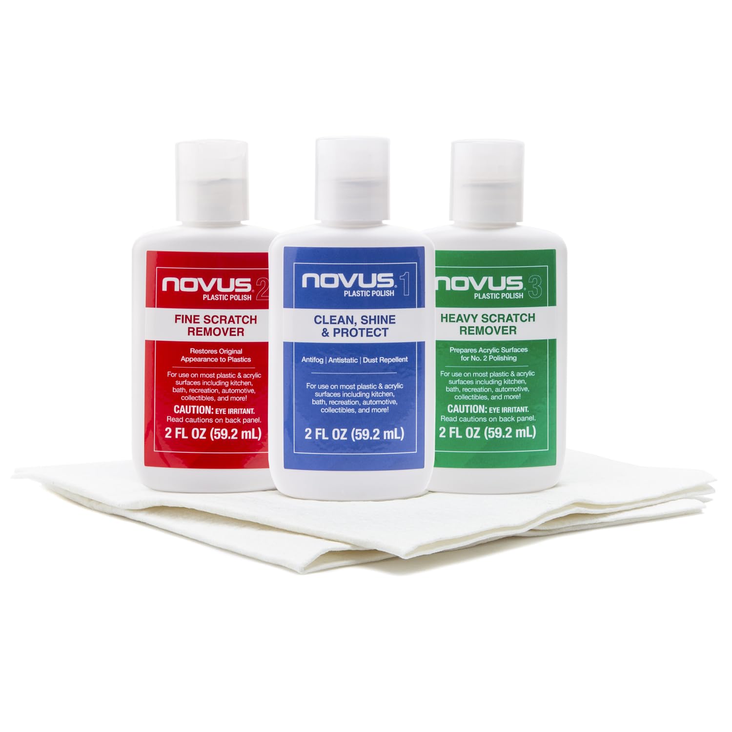 NOVUS-PK1-2 Plastic Clean & Shine kit 2 oz bottles
