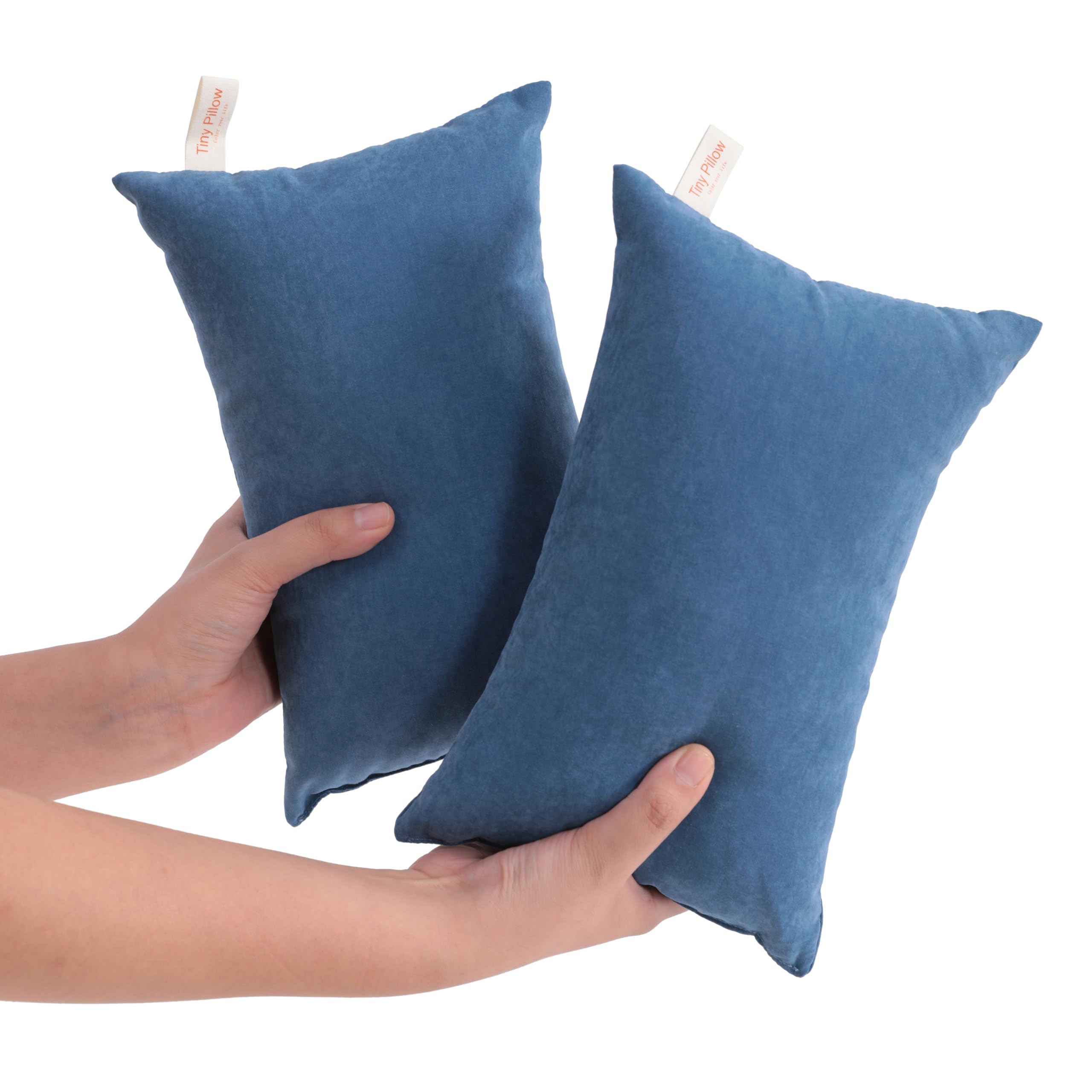 NTBAY tiny pillows denim blue set of 2 for travel