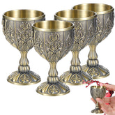 Ntwoiee 4 pcs handmade goblet chalice bronze set