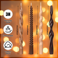 Nuanchu four pack twisted taper candles