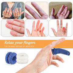 Nuanchu tubular finger bandage being applied to finger