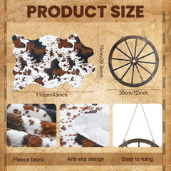 Wooden wagon wheel decor for rustic western party setup