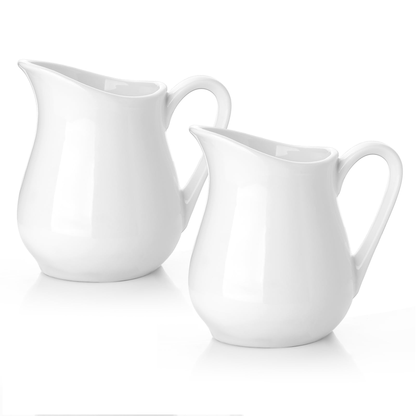 Nucookery white ceramic creamer pitcher 4oz 2 pack