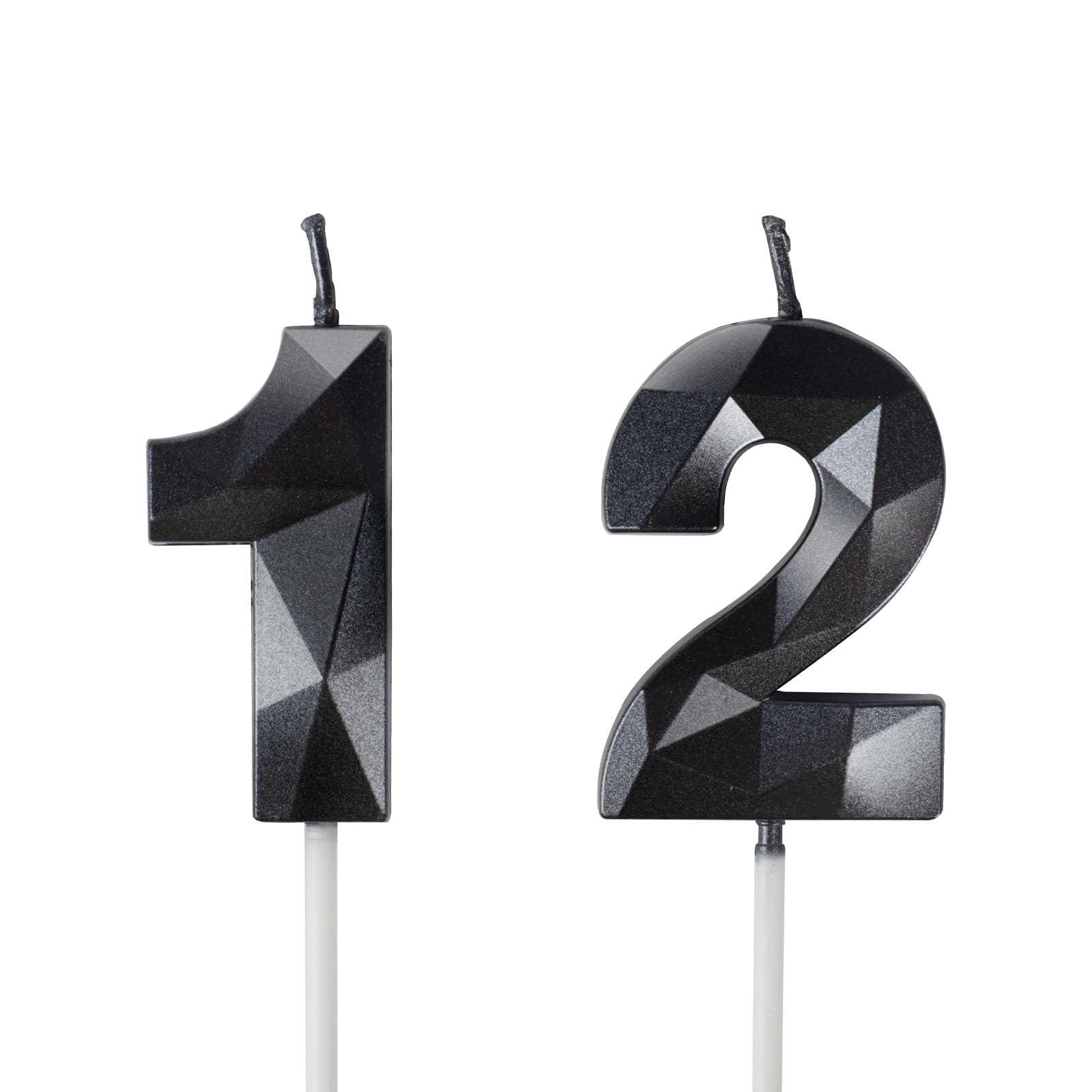 Number 12 Candles two numeral candles for cake topper