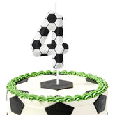 Number 4 Birthday Candles football themed cake topper for boys and girls