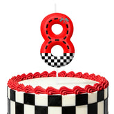 Number 8 Birthday Candles racing car cake topper