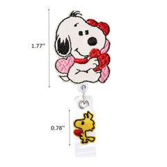 Nurse themed badge reel with heart design