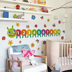 Nursery decor caterpillar wall decal on wall