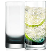NutriChef 12.5oz Highball Drinking Glasses set of 2 clear crystal with heavy base