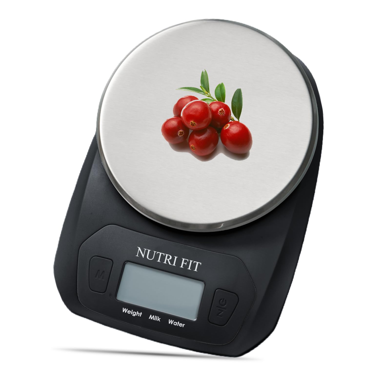 Compact NUTRI FIT digital food scale with dimensions 6.14 x 4.3 x 1.1 inch