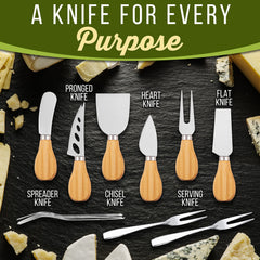 NutriChef bamboo board with stainless steel knives