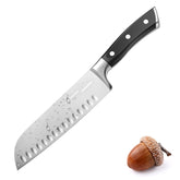 OAKSWARE 7 inch Santoku Knife blade close up