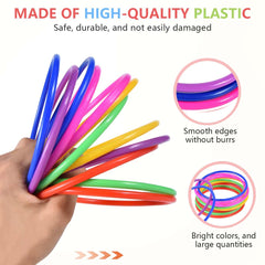Multi color plastic rings for indoor and outdoor play