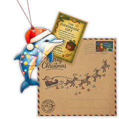 Dolphin ornament with ocean gifts motif