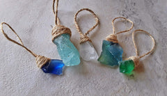Sea glass ornaments tumbled near Royal Palms cliffs San Pedro California