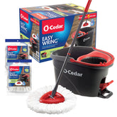 ocedar easywring microfiber spin mop and bucket system red gray