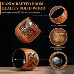 Ocelamior wooden bourbon tumbler 11oz charred finish