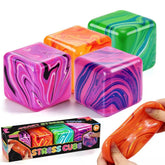 OESINS 4 pack stress cube squishies orange blue purple green