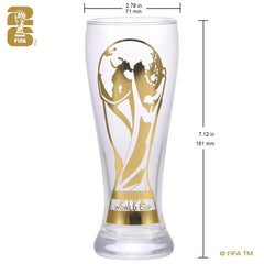 Official FIFA World Cup 2026 Edition 11oz Trophy Beer Glass side view