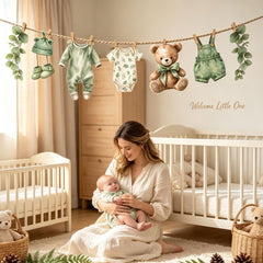 Oh Baby banner design as part of Sage Green garland kit