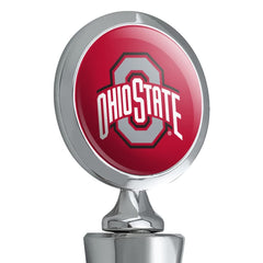 ohio-state-university-primary-logo-wine-bottle-stopper chrome plated body closeup