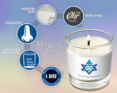 1 day yahrzeit candle in glass jar