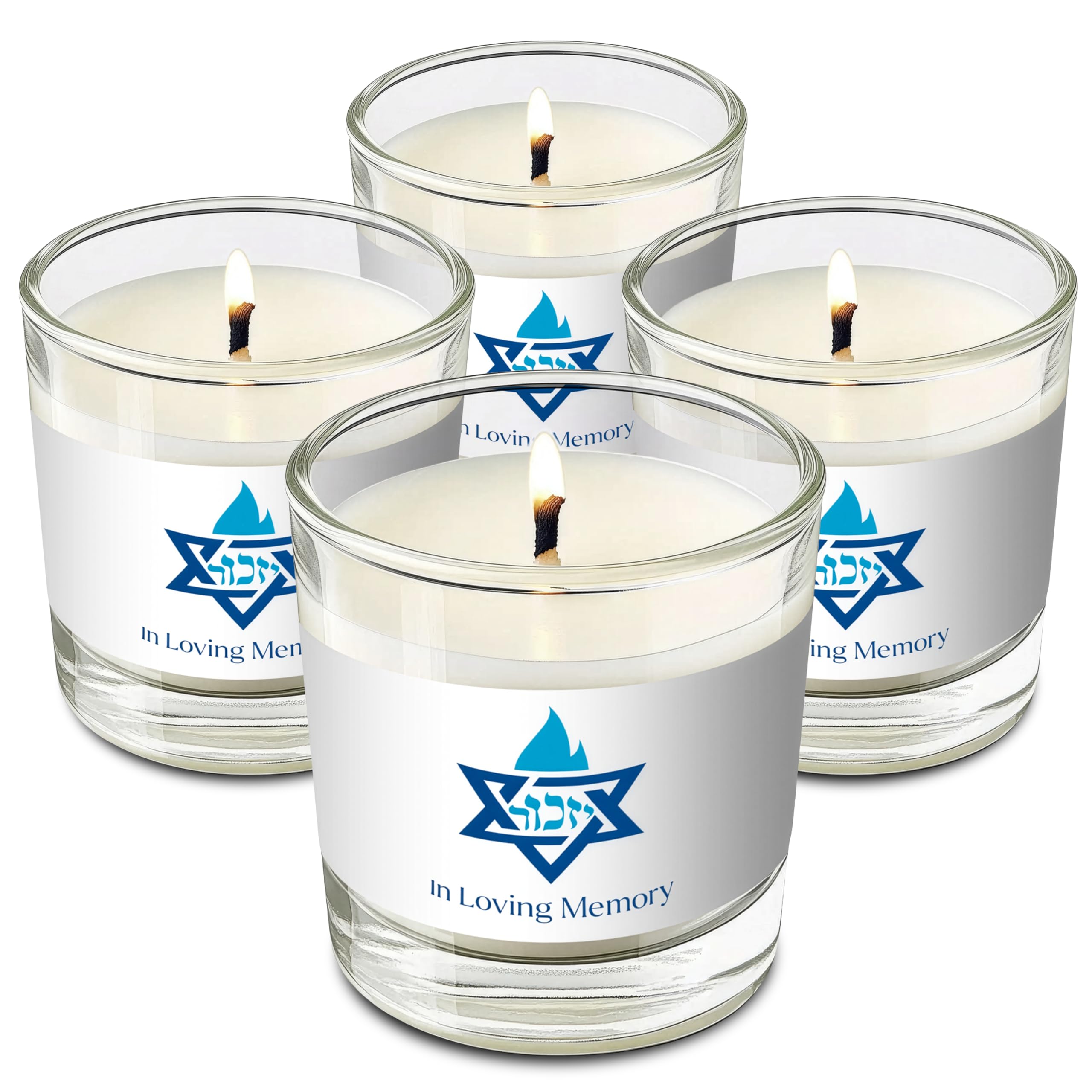 Ohr Candles Yahrzeit Memorial Candles in glass tumbler