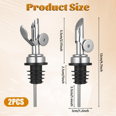Stainless steel bottle pourer with food grade rubber stopper