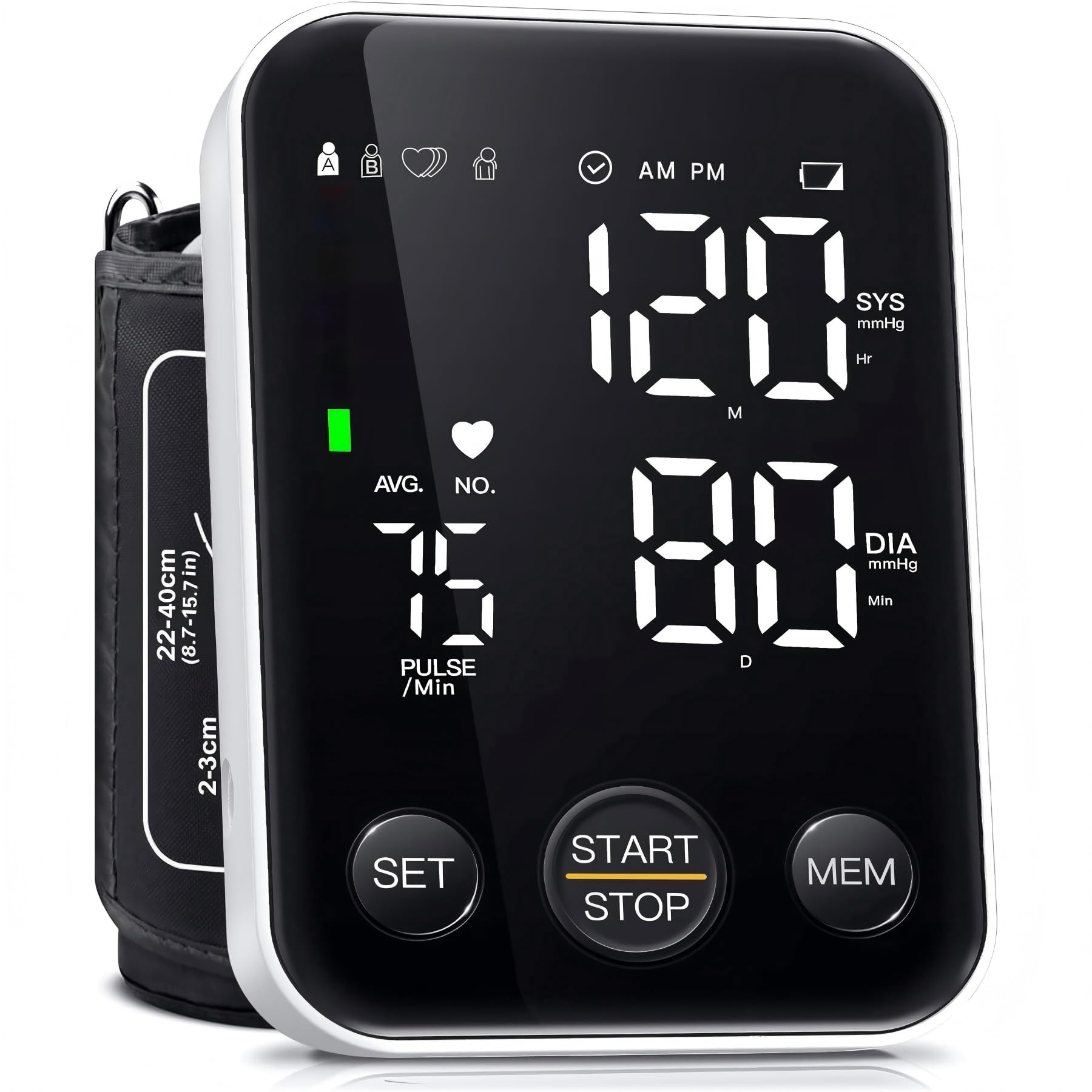 Oklar blood pressure monitor with large LED display