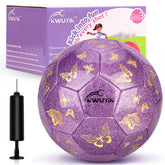 OKWUYiK soccer ball size 3 purple glitter butterfly for kids