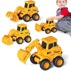 Olbyefly four piece construction trucks set for sandbox play