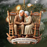 Front view of old couple rocking chairs ornament